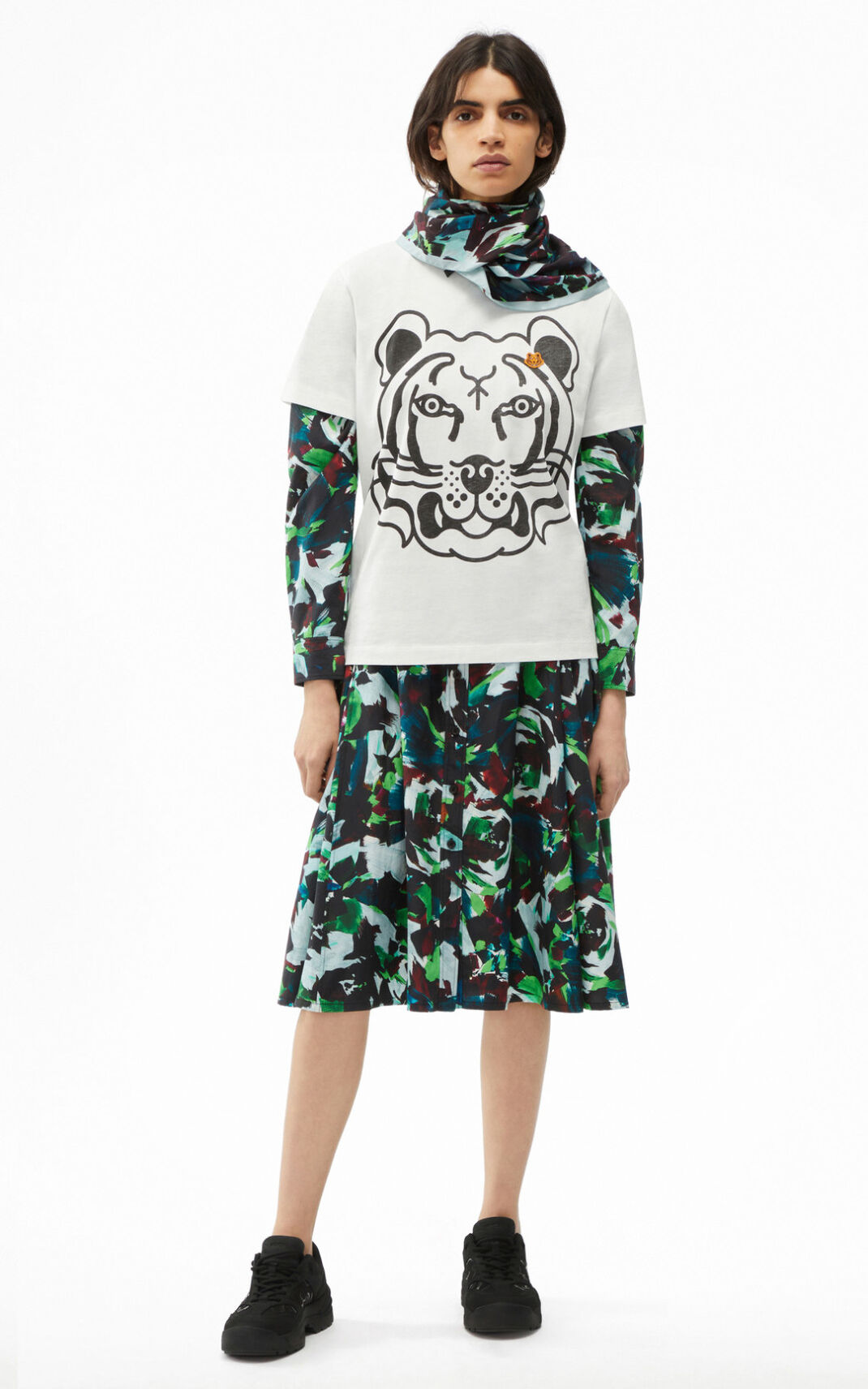 Kenzo K Tiger loose fitting T-shirts Dame - Hvide DK-475766